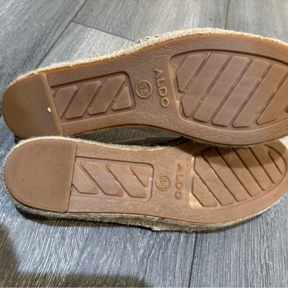 ALDO Cone Leather Black and Cream Women's Espadrille Shoes 6.5 - Picture 8 of 10